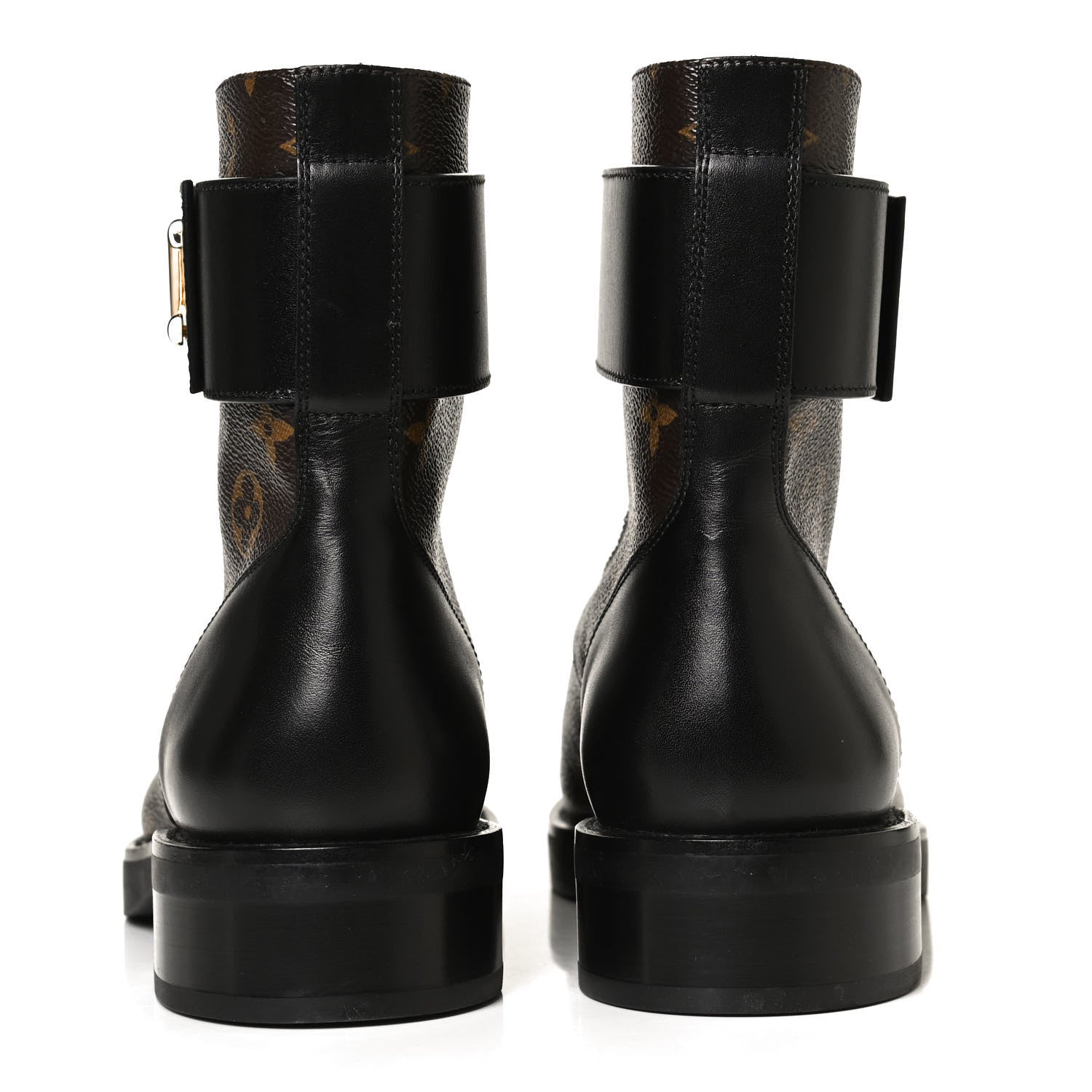 Louis Vuitton Calfskin Monogram Wonderland Flat Ranger Boots 39.5 Black 6 of 10