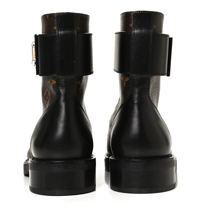 Louis Vuitton Calfskin Monogram Wonderland Flat Ranger Boots 39.5 Black 6 of 10