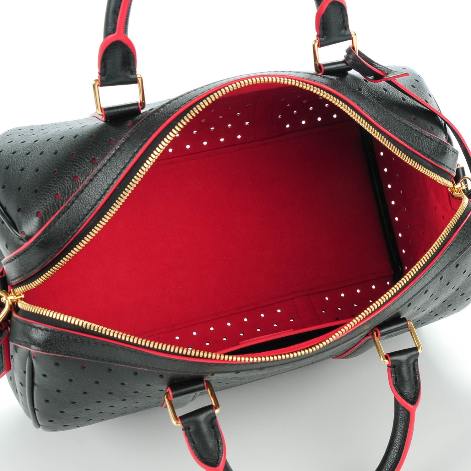 Louis Vuitton Veau Soie Calfskin Perforated SC Bag PM Black 5 of 7