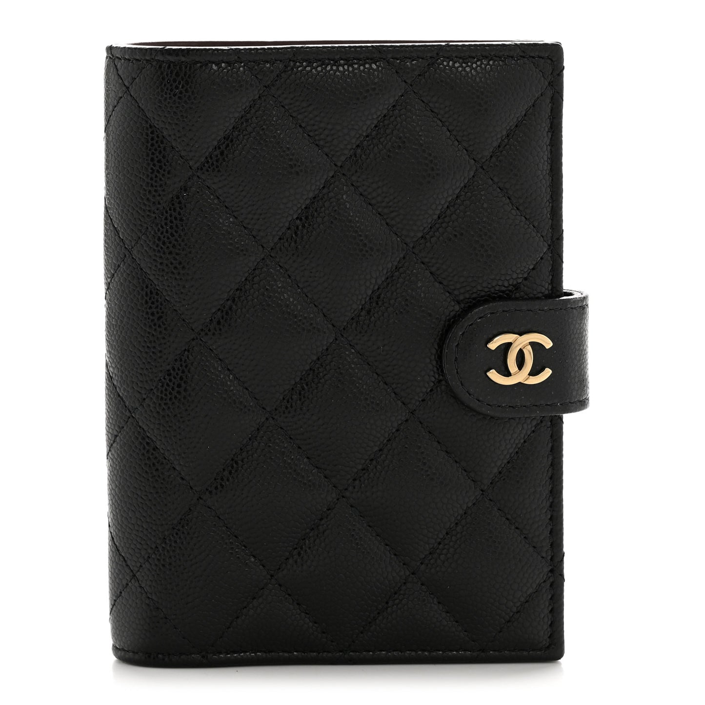 Caviar Quilted Passport Holder Black