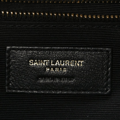 Saint Laurent Grain De Poudre Mixed Matelasse Large Triquilt Monogram Satchel Dark Beige 7 of 10