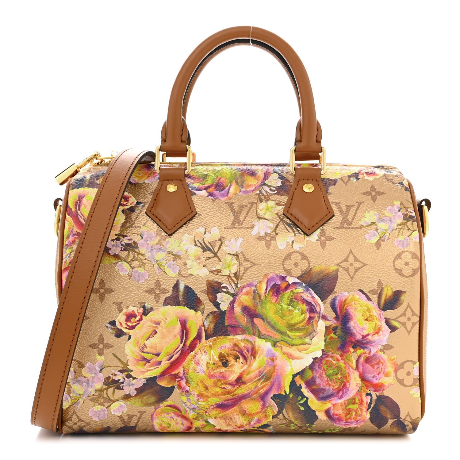 Louis Vuitton Metallic Monogram LV Garden Speedy Bandouliere 25 Gold 1 of 10