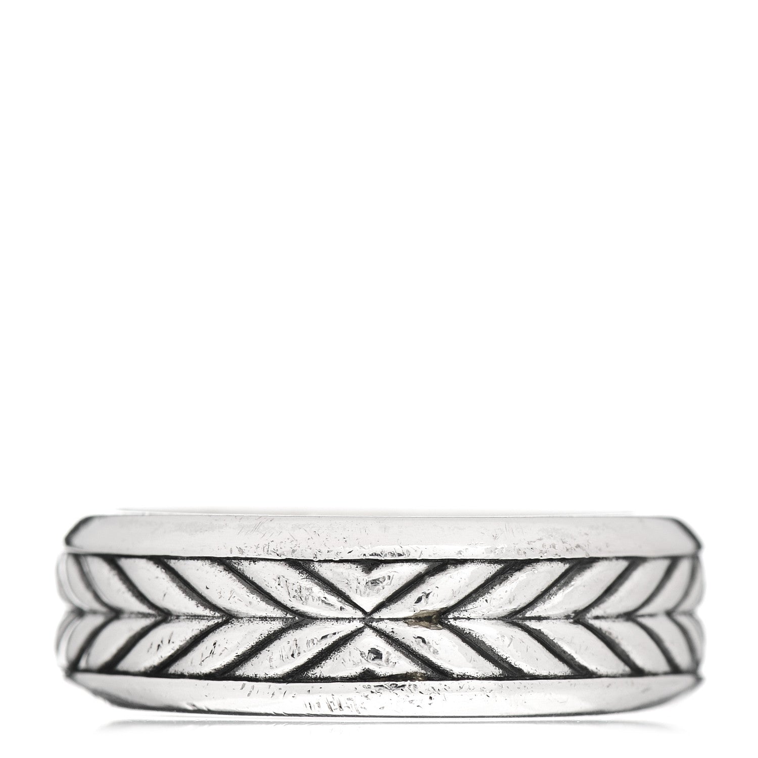 David Yurman Sterling Silver Tigers Eye Mens Chevron Band Ring 62 10 3 of 4