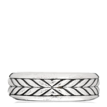 David Yurman Sterling Silver Tigers Eye Mens Chevron Band Ring 62 10 3 of 4