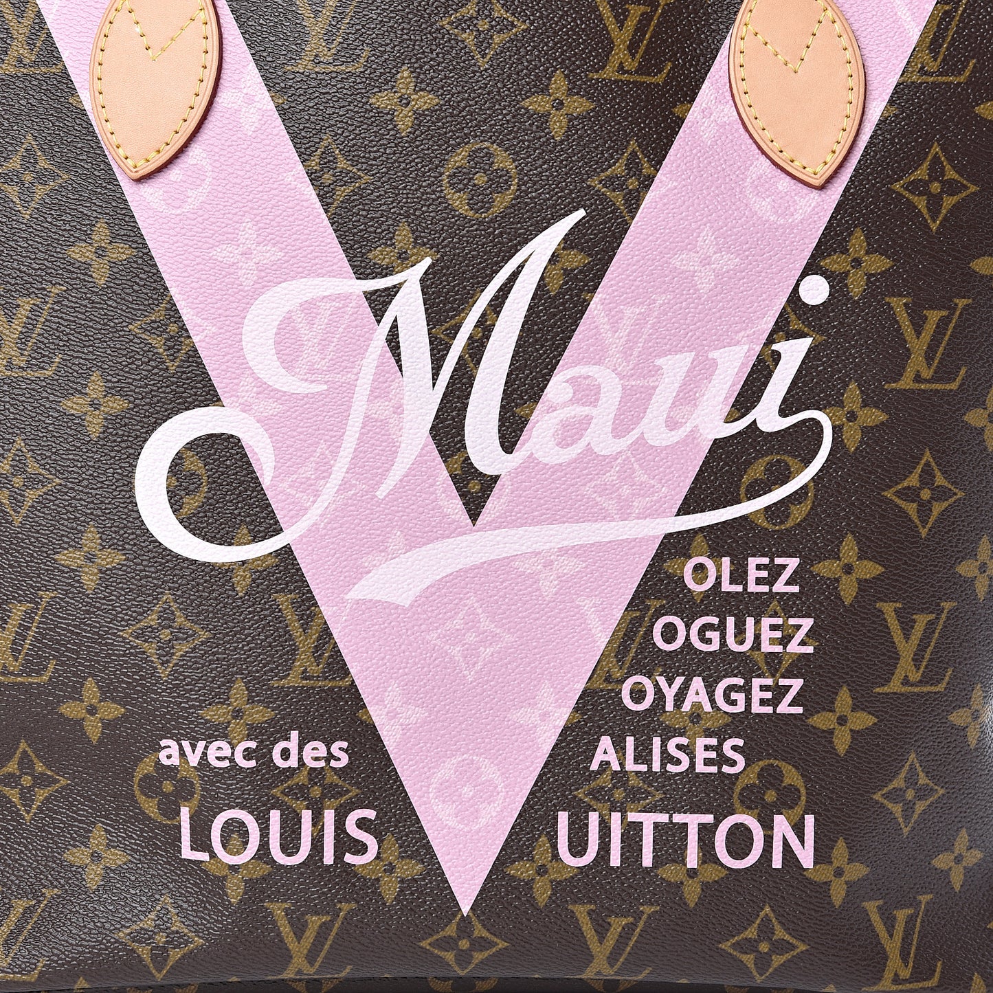 Monogram Maui V Neverfull MM Rose Ballerine