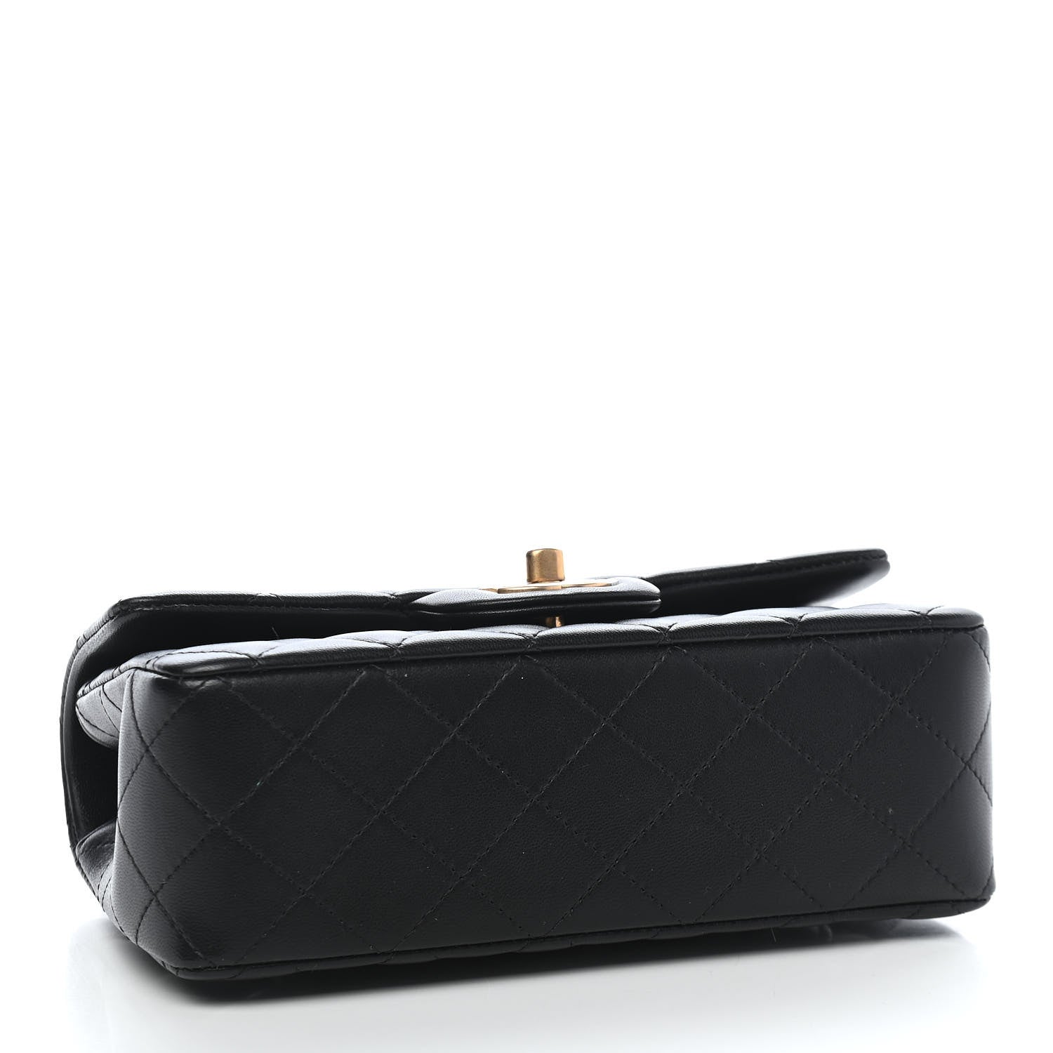 Chanel Lambskin Quilted Mini Top Handle Rectangular Flap Black 4 of 9