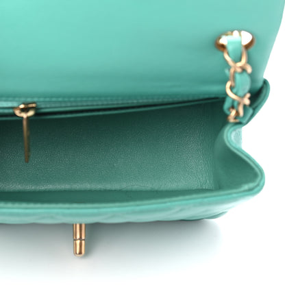 Chanel Lambskin Quilted Mini Square Flap Green 5 of 9
