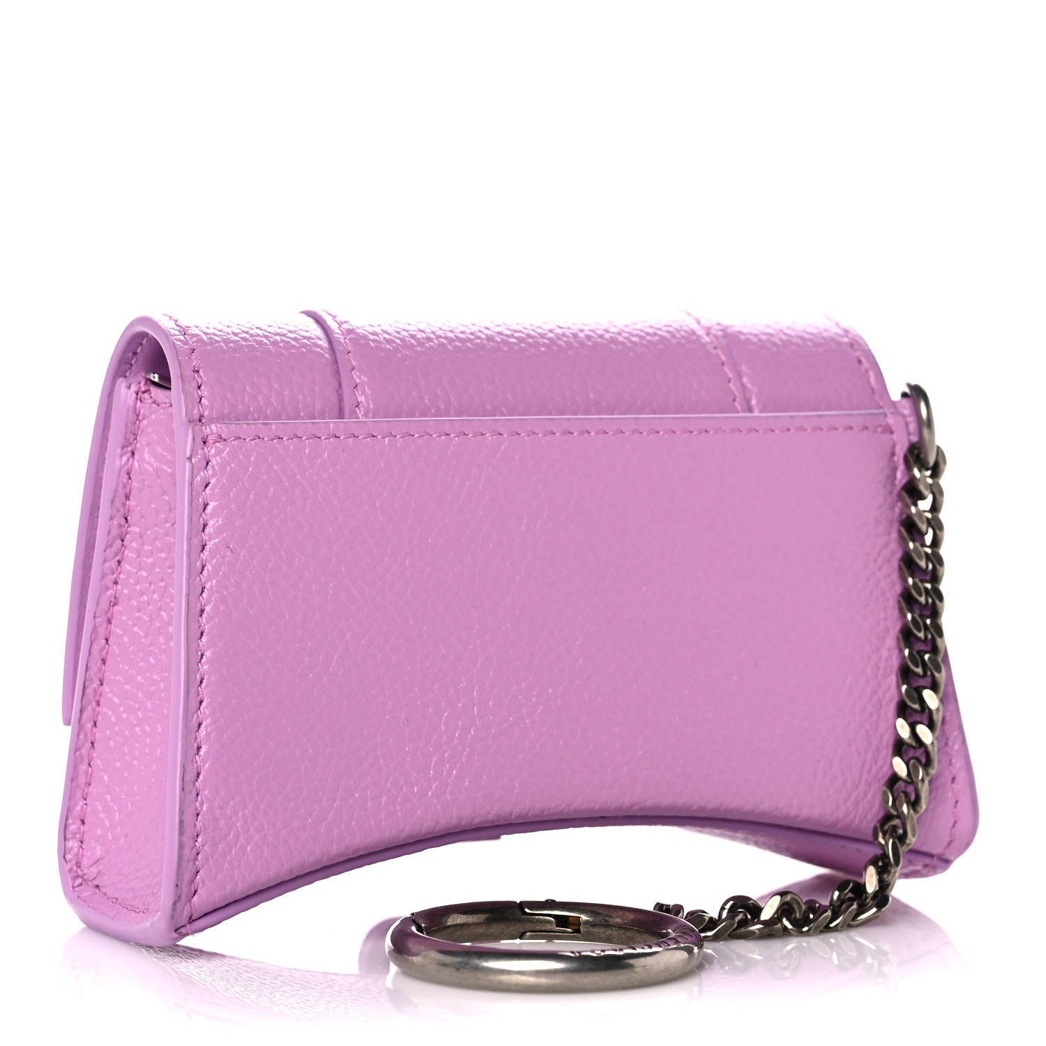 Balenciaga Grained Calfskin Tonal B Hourglass Chain Cardholder Lilac 3 of 11
