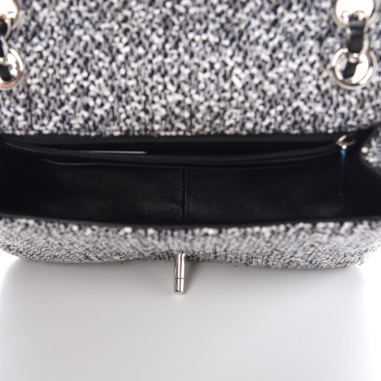 Tweed Sequin Small Elementary Chic Flap Black White