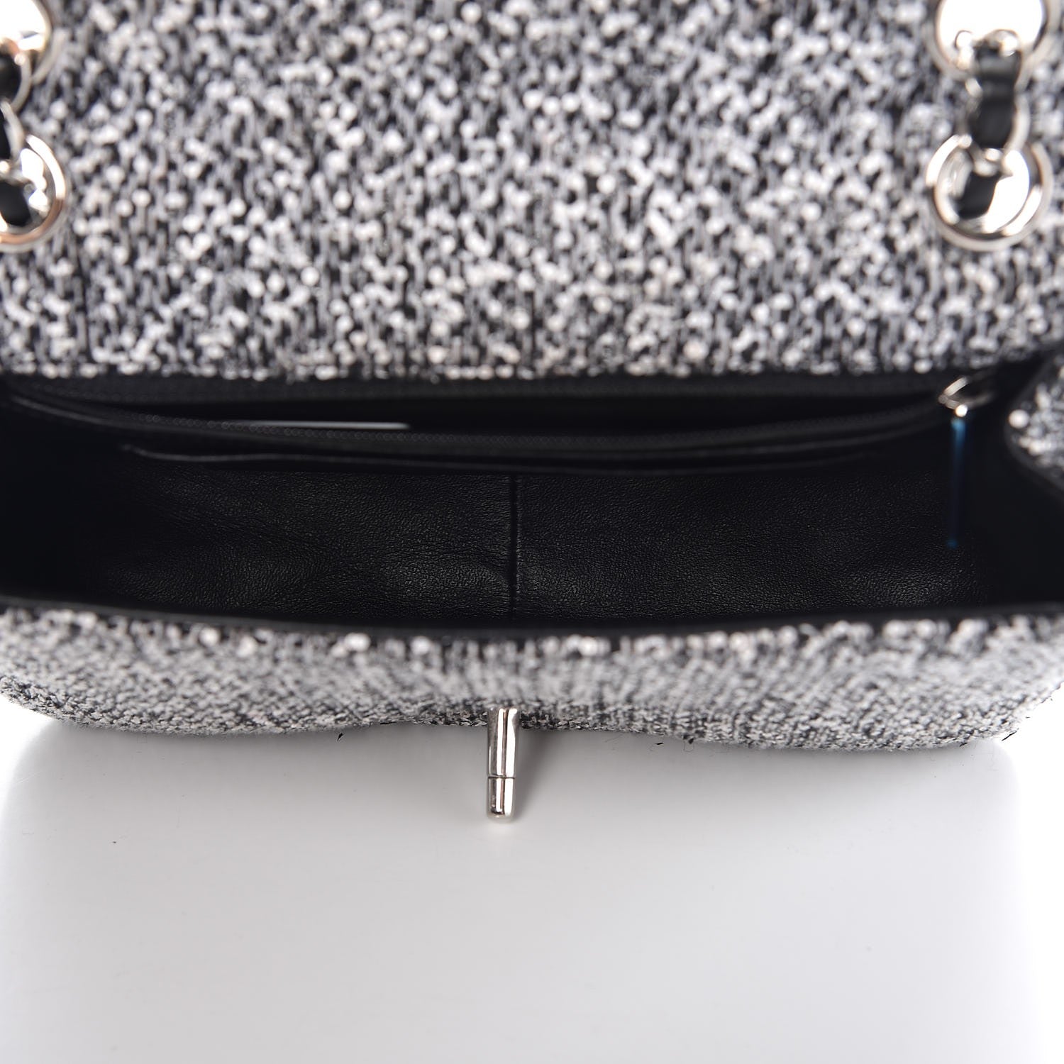 Chanel Tweed Sequin Small Elementary Chic Flap Black White 5 of 9
