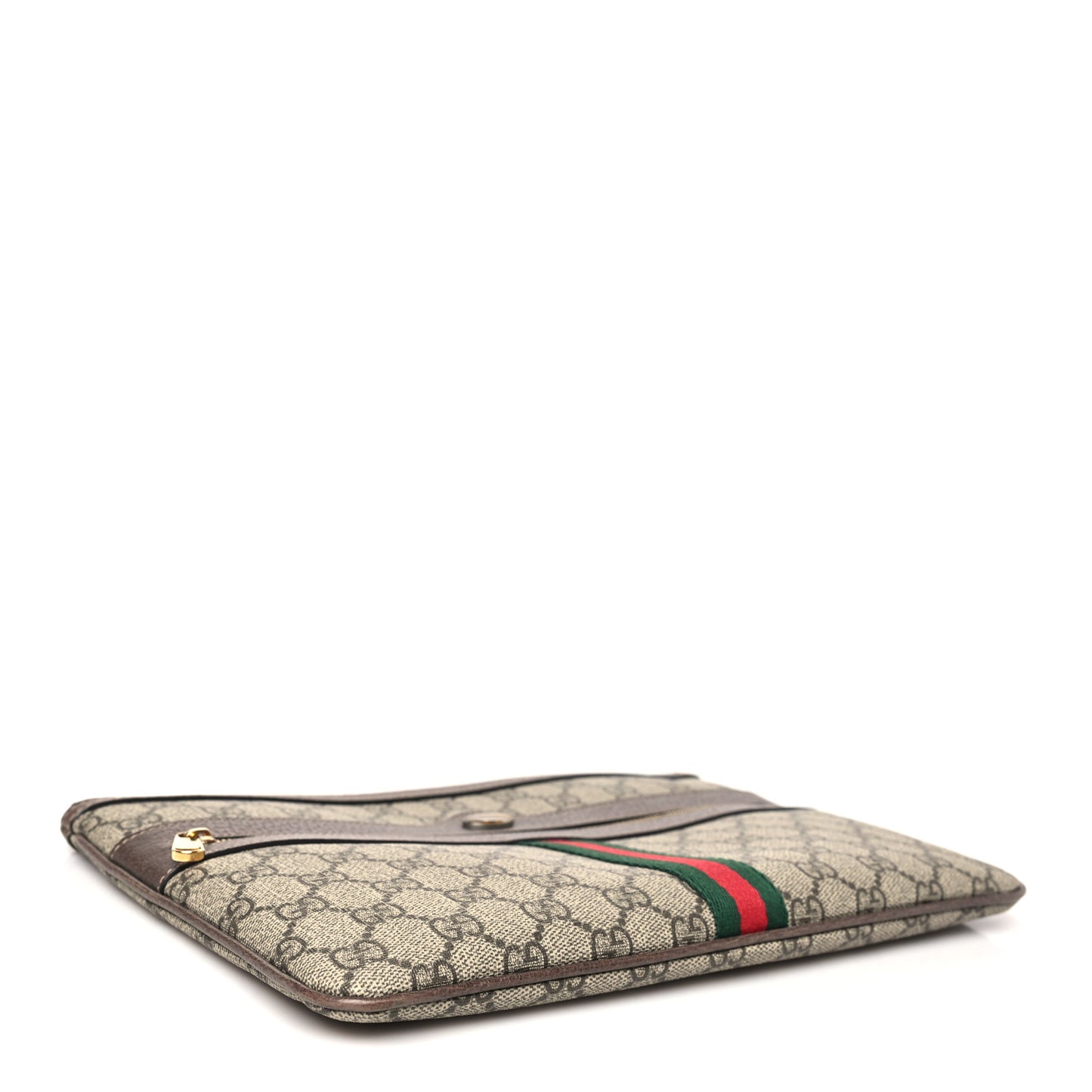 GG Supreme Monogram Large Ophidia Pouch Clutch Brown