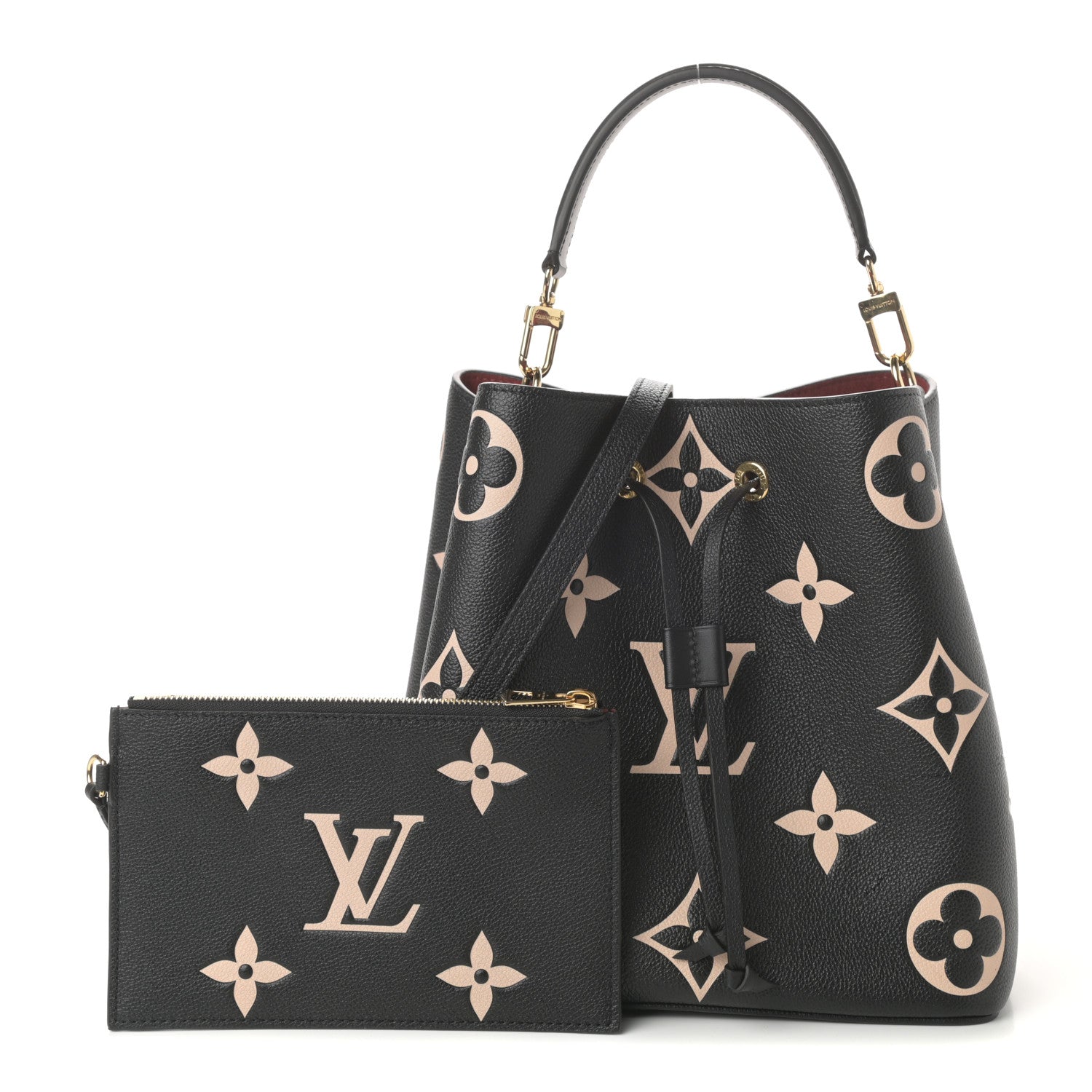 Louis Vuitton Empreinte Monogram Giant Neonoe MM Black Beige 1 of 9