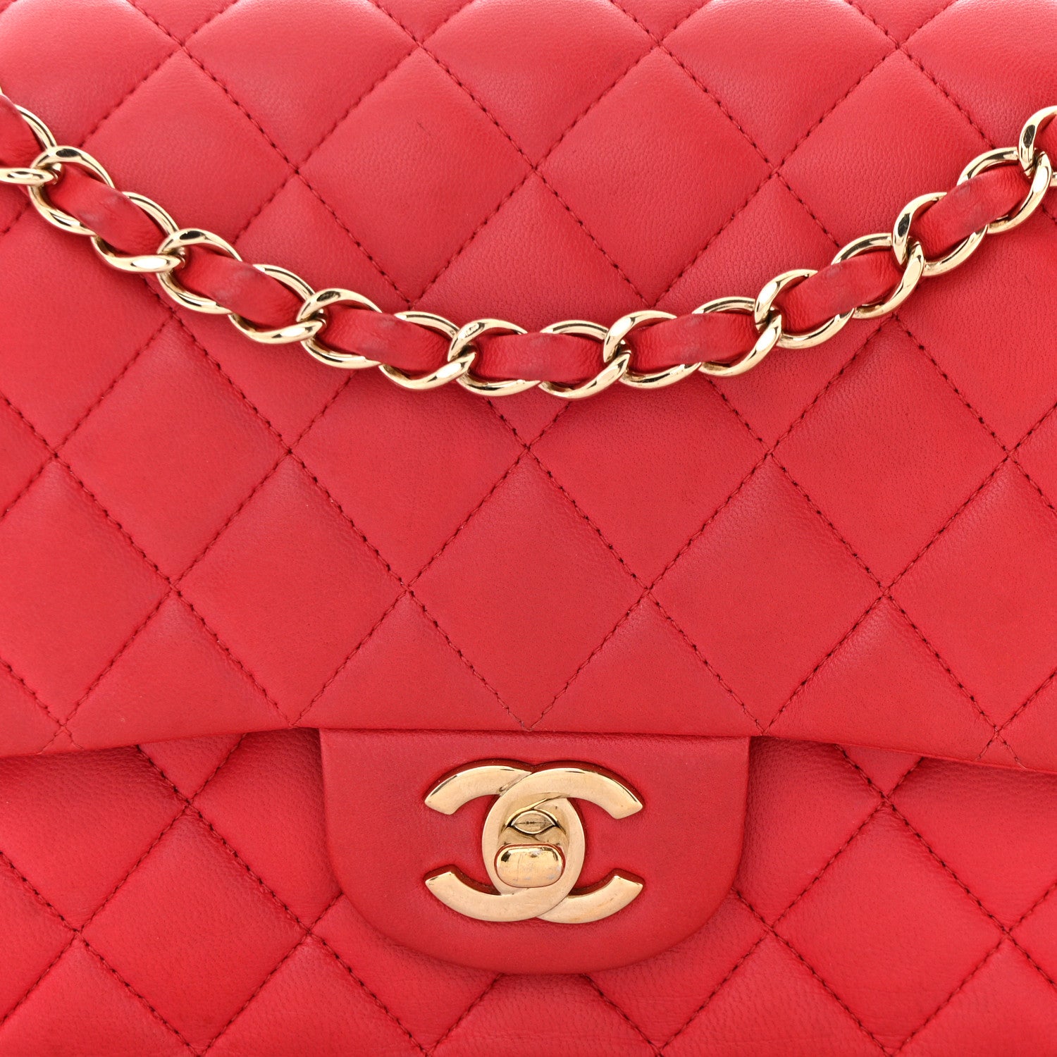 Chanel Lambskin Quilted Medium Double Flap Dark Pink 8 of 16