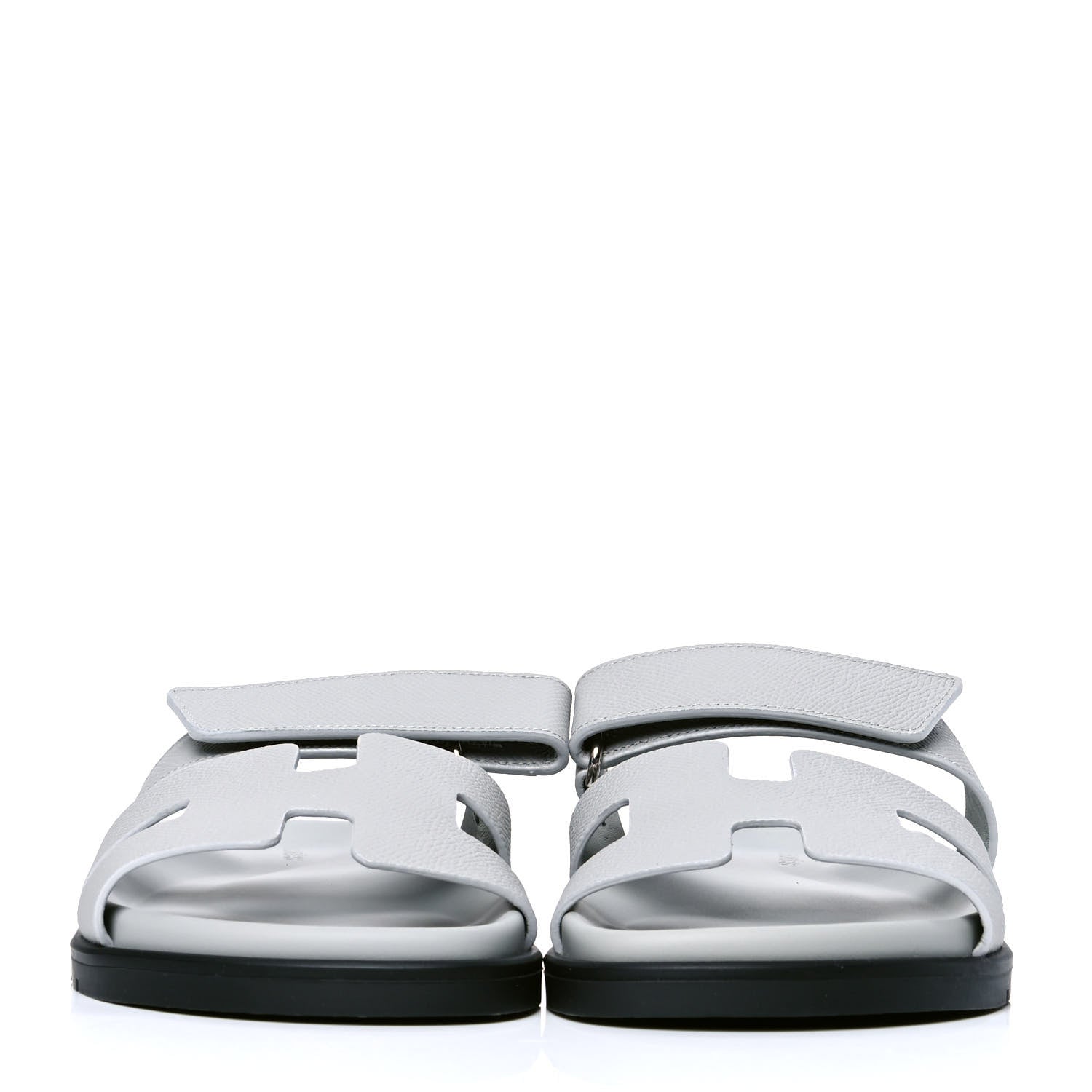 Hermes Calfskin Womens Chypre Sandals 37 Bleu Glacier 2 of 4