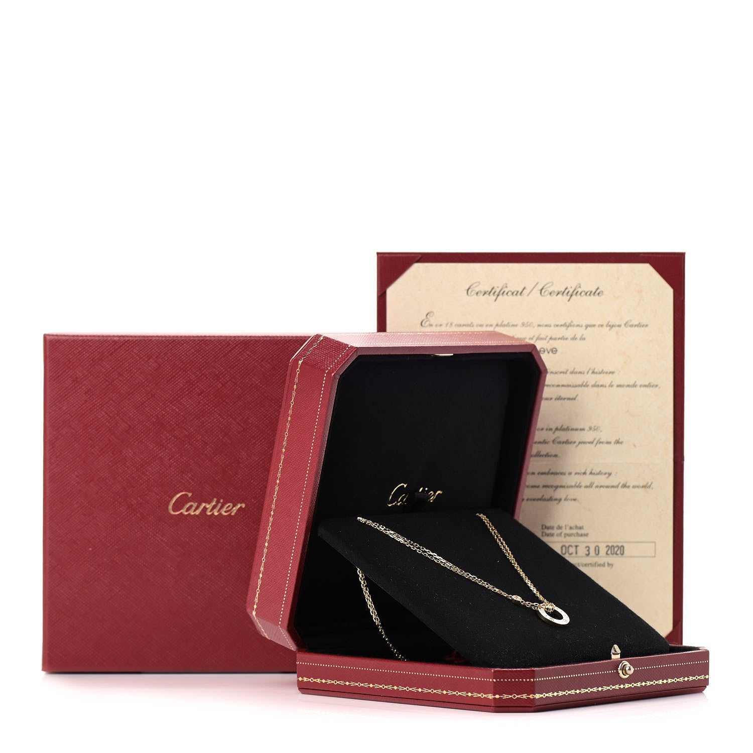 Cartier 18K Yellow Gold 2 Diamond LOVE Necklace 6 of 6