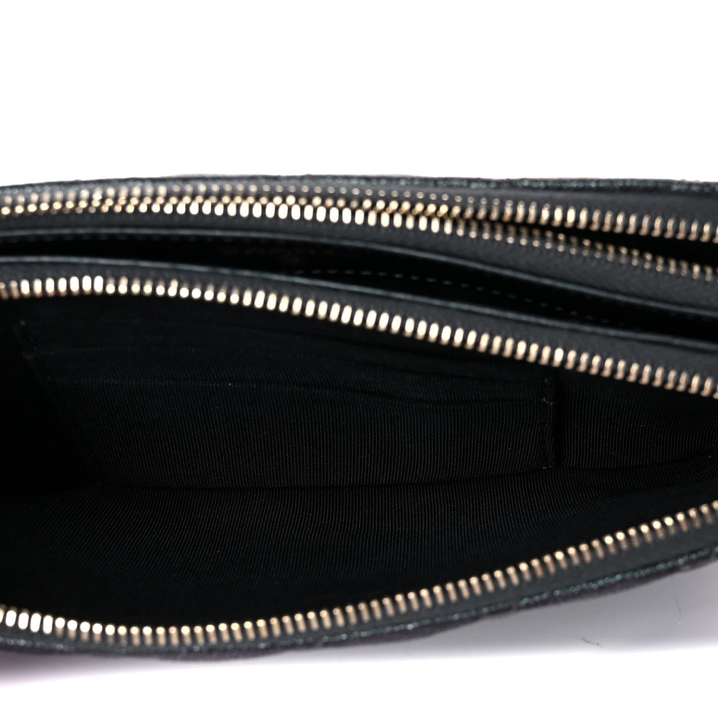 Iridescent Caviar Quilted Small Clutch With Chain Black