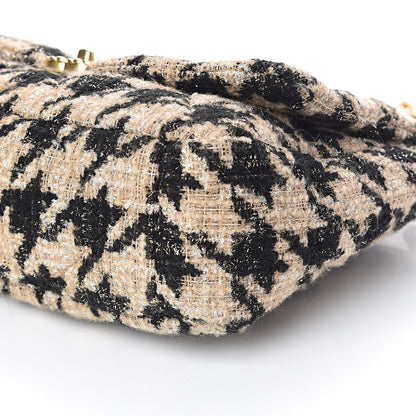 Chanel Tweed Maxi 19 Flap Beige Black 9 of 11