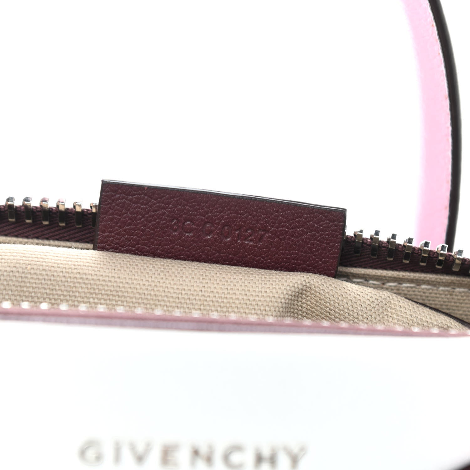 Givenchy Sugar Goatskin Mini Tri-Color Antigona Burgundy Pink White 7 of 10
