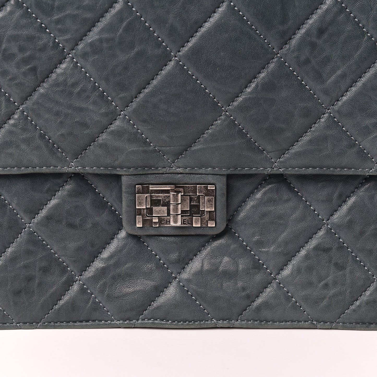 Washed Lambskin Quilted Maxi Take Away Flap Turquoise