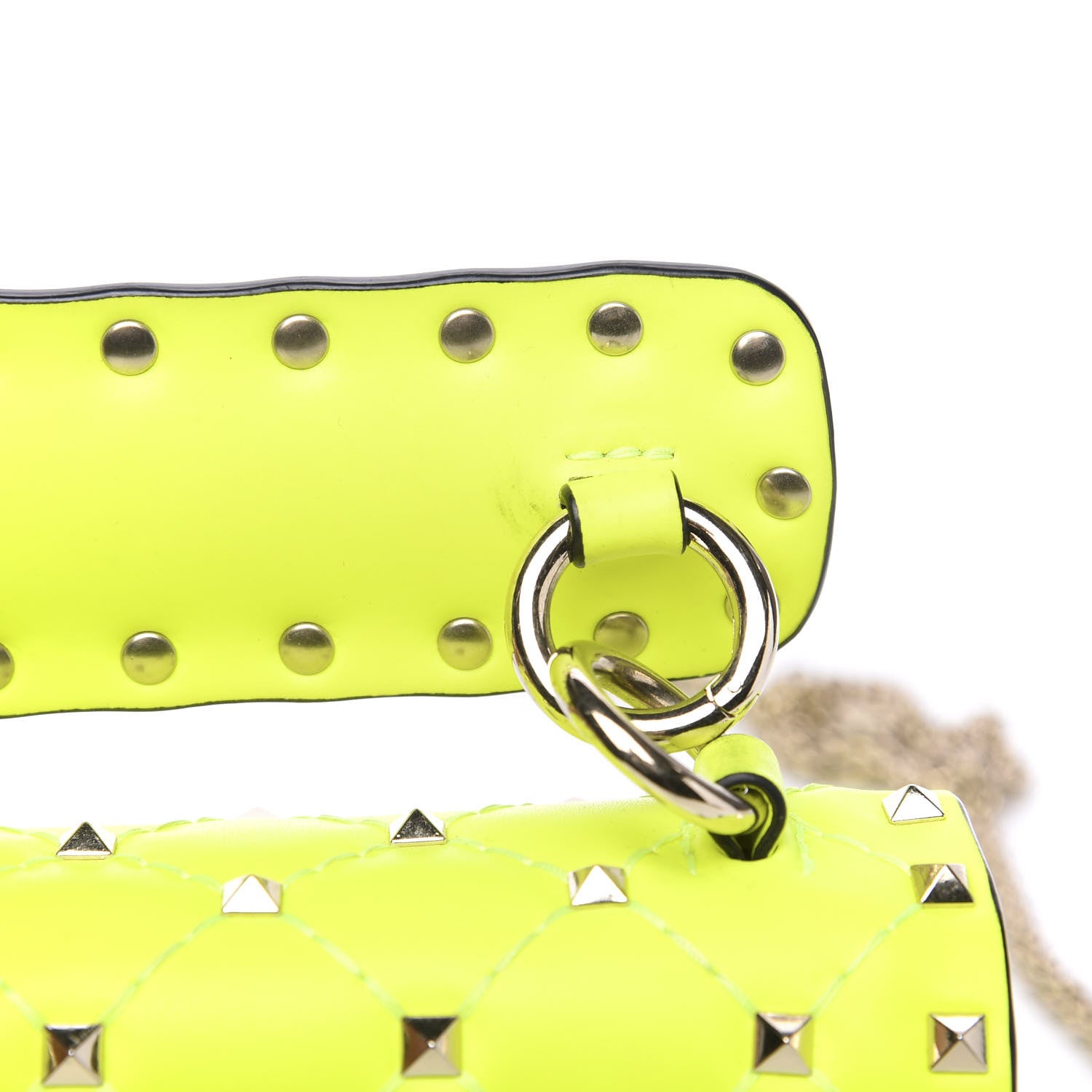 Valentino Garavani Calfskin Micro Rockstud Spike Shoulder Bag Lime 9 of 10