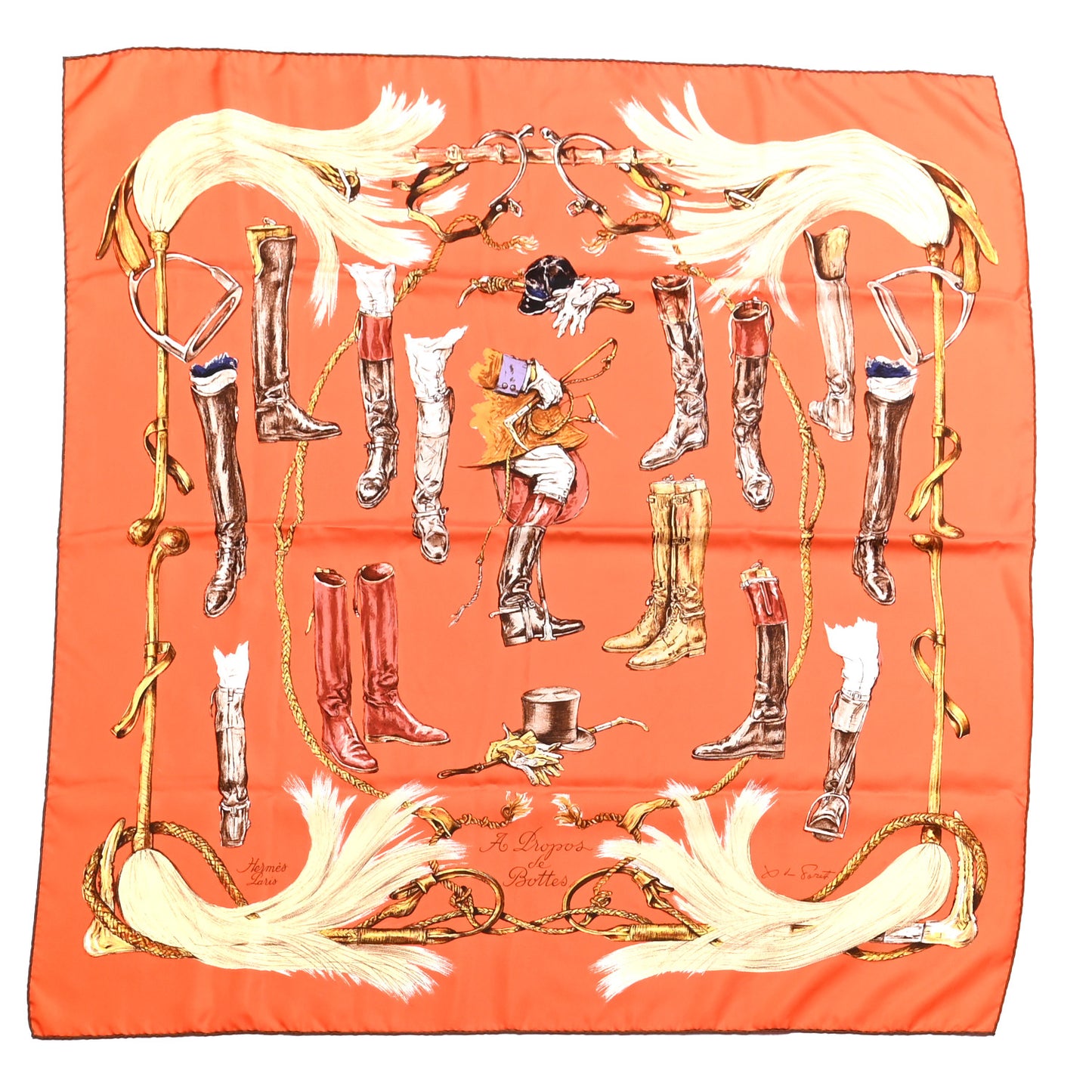 Silk A Propos de Bottes Pocket Square Orange