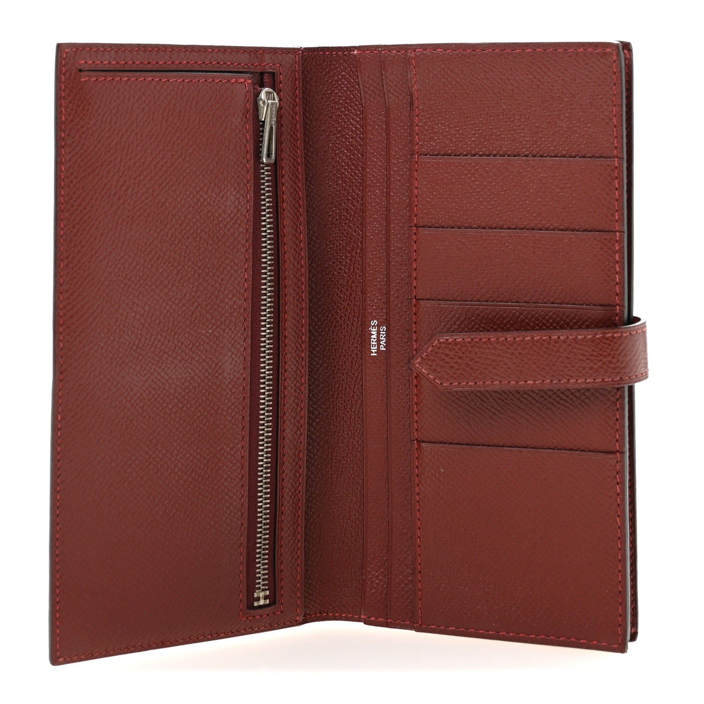 Epsom Bi-Color Bearn Gusset Wallet Rouge Casaque Rouge H