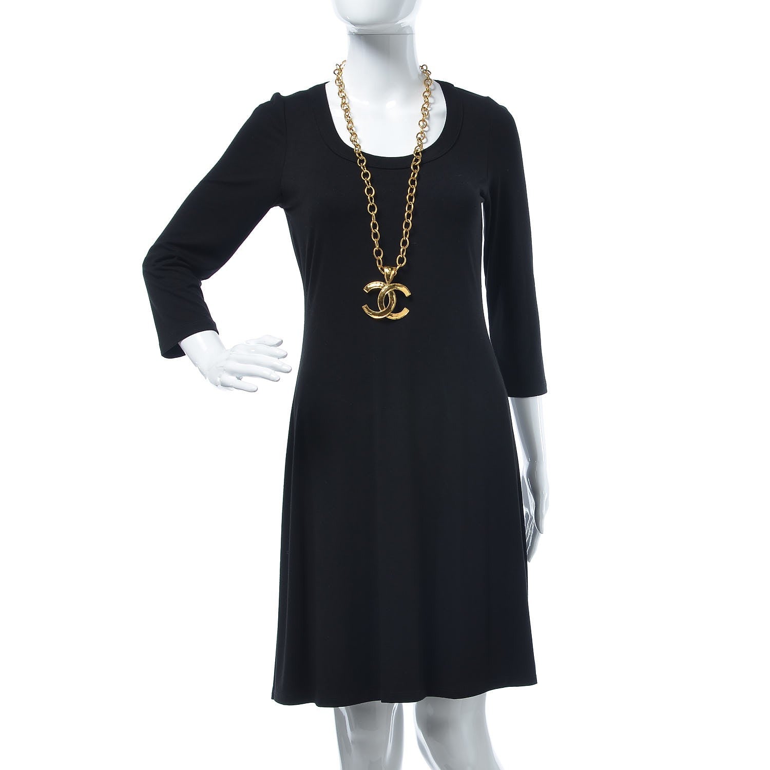 Chanel Hammered CC Long Necklace Gold 2 of 4