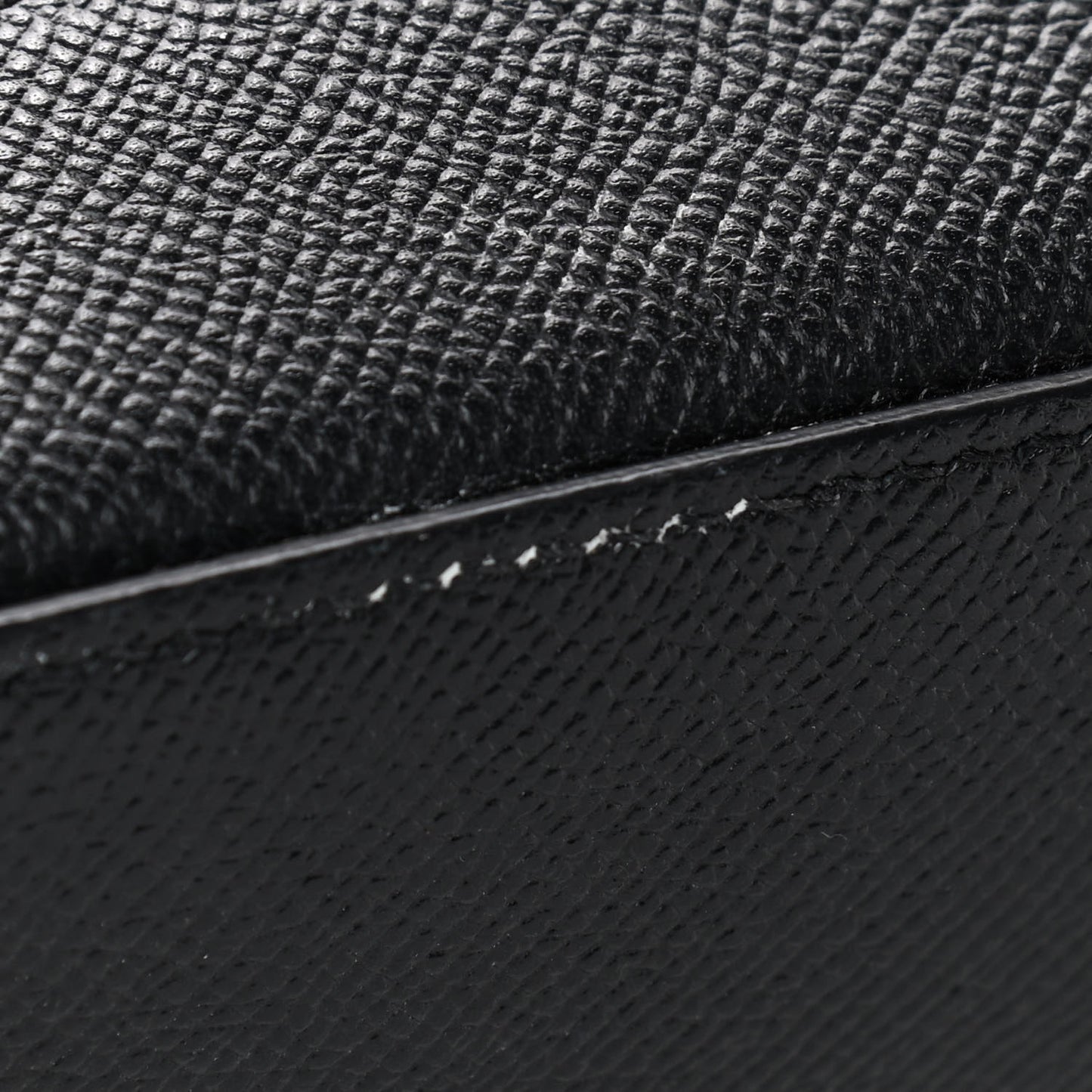 Signature Grained Calfskin Logo S Ville Top Handle Bag Black