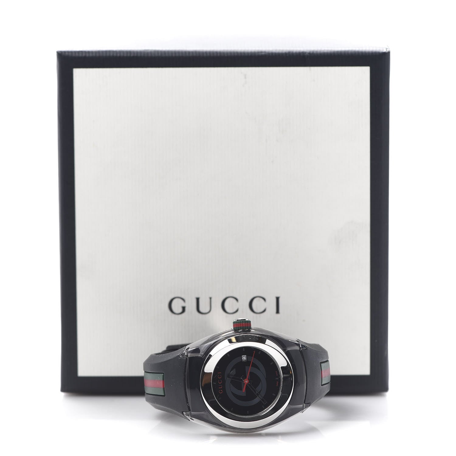 Gucci Stainless Steel Rubber 36mm Sync Web Quartz Watch Black 6 of 6