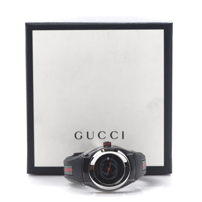 Gucci Stainless Steel Rubber 36mm Sync Web Quartz Watch Black 6 of 6