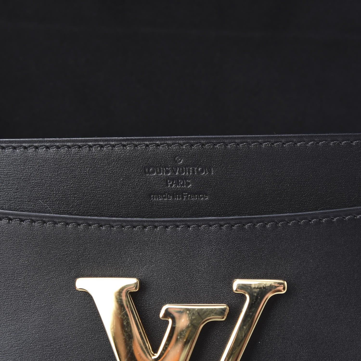 Louis Vuitton Calfskin Chain Louise MM Black 6 of 13