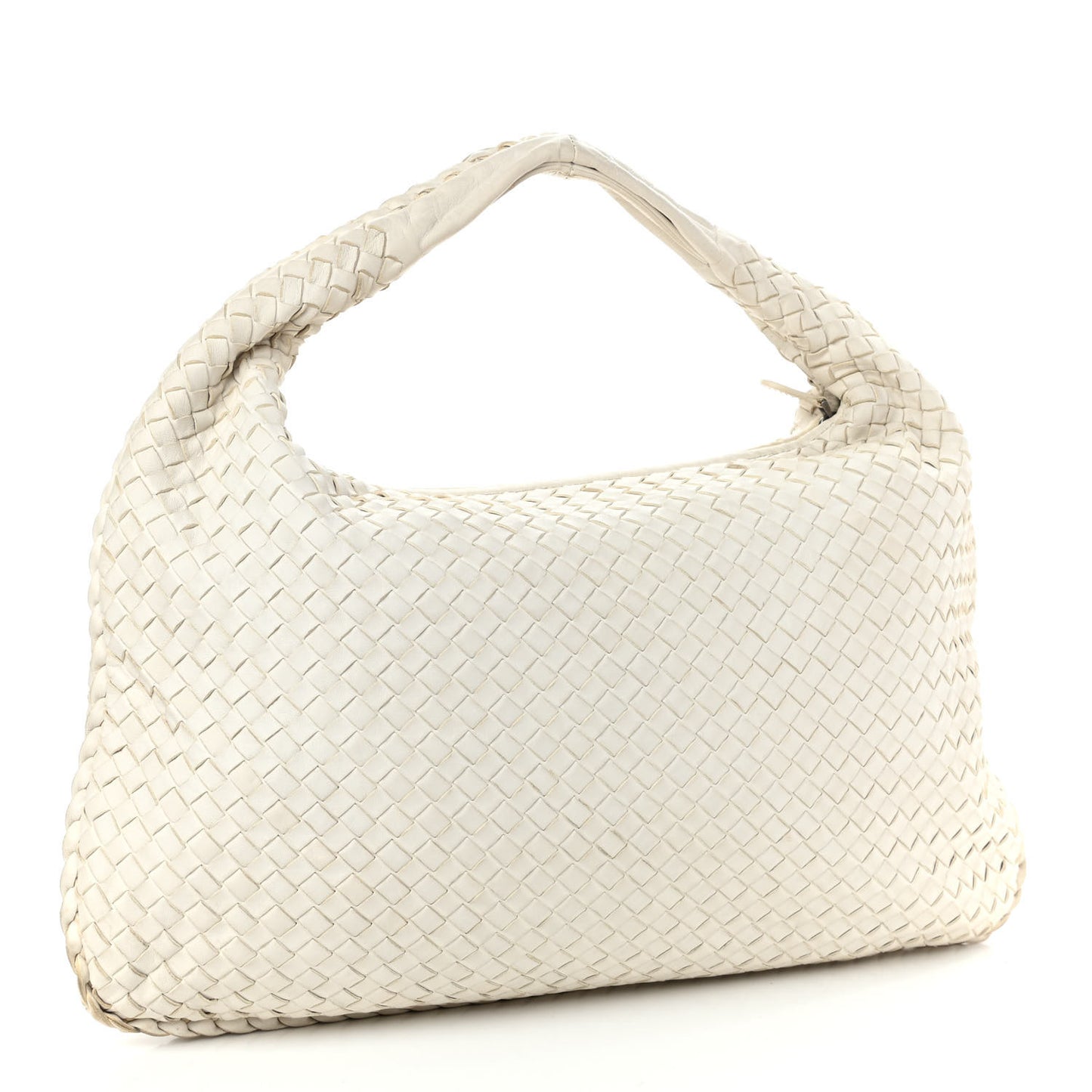 Nappa Intrecciato Large Veneta Hobo White