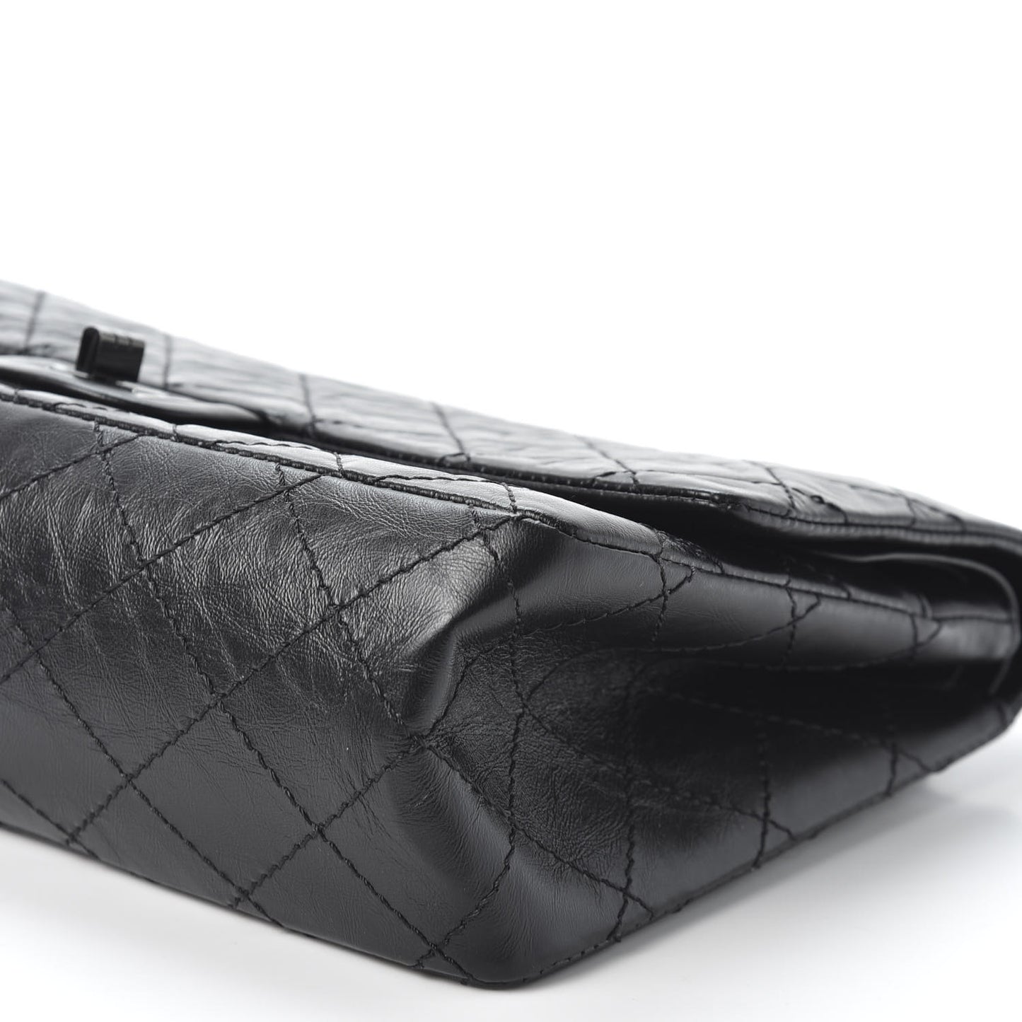 Aged Calfskin Quilted 2.55 Reissue 226 Flap So Black
