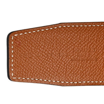 Hermes Tadelakt Epsom 42mm Constance 2 H Belt 105 Black Gold 3 of 5