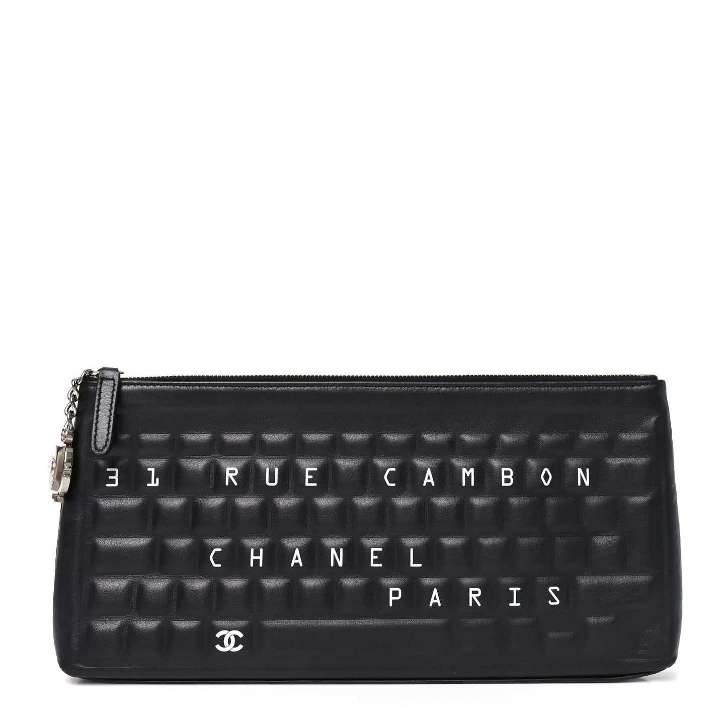 Metallic Calfskin Keyboard Pouch Black