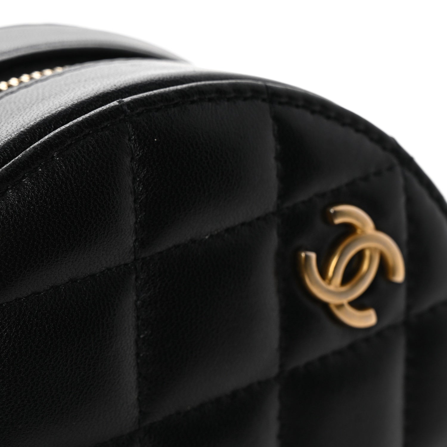 Chanel Lambskin Quilted Romance Round Clutch With Chain Black 12 of 13