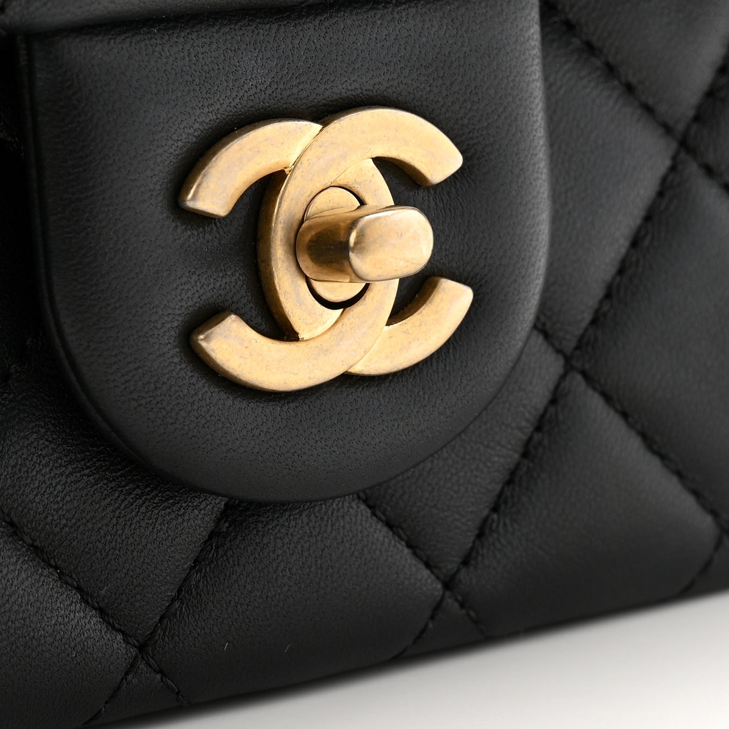 Lambskin Quilted Small Sweet Camellia Flap Black
