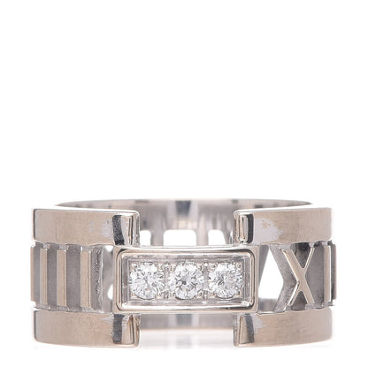 Tiffany 18K White Gold Diamond Open Atlas Ring 51 5.75 1 of 6
