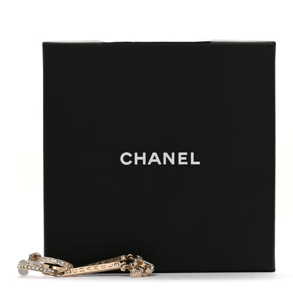 Chanel Crystal Lock Symbols Logo CC Hoop Drop Earrings Gold 7 of 7