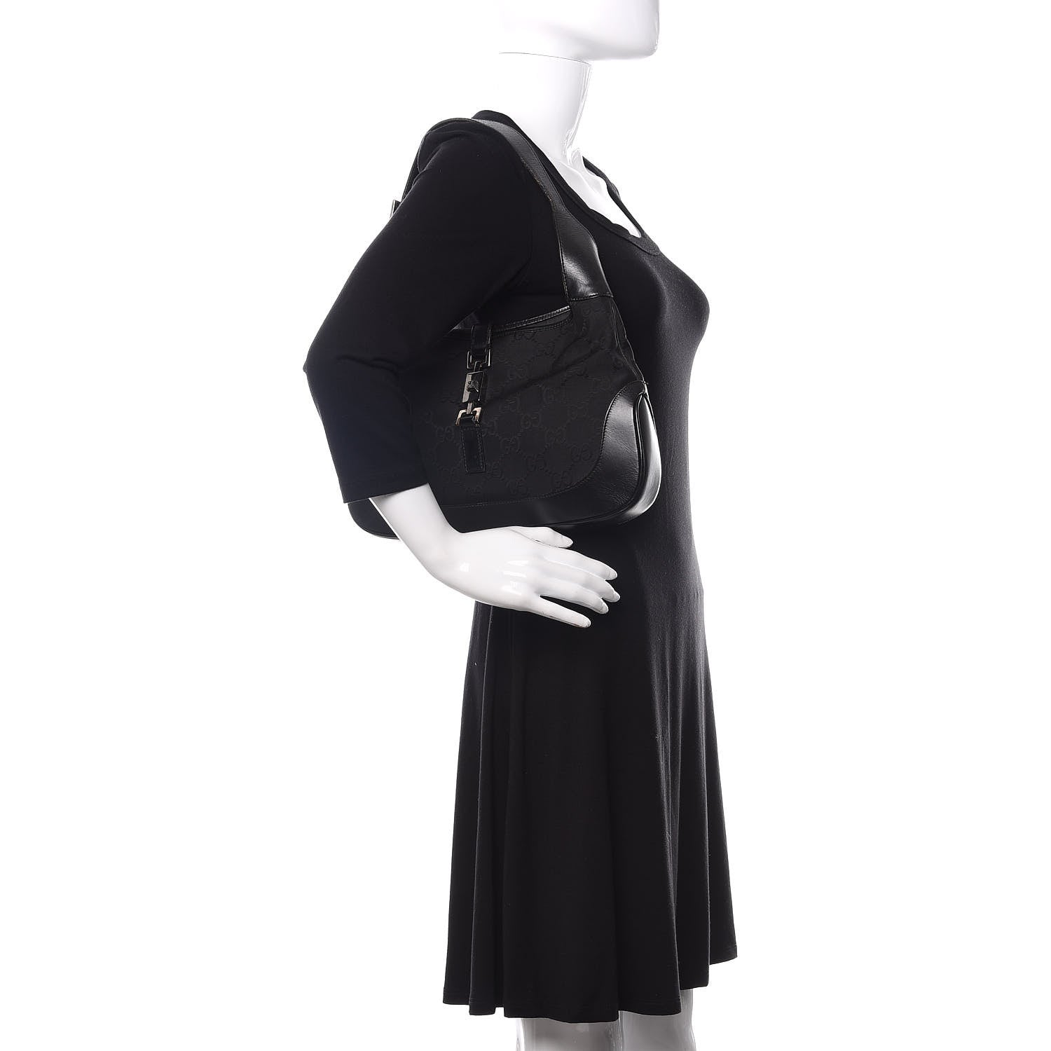 Gucci Monogram Small Jackie O Hobo Black 2 of 21