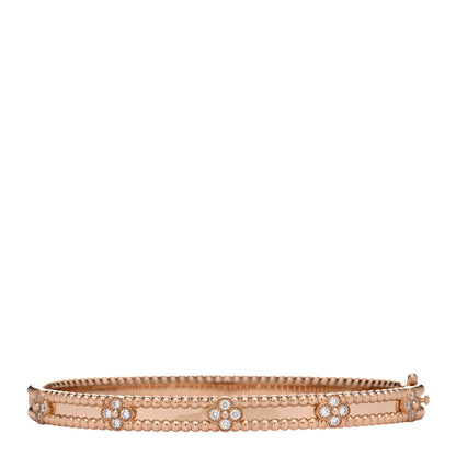 Van Cleef & Arpels 18K Rose Gold Diamond Perlee Sweet Clovers Bracelet L 2 of 4
