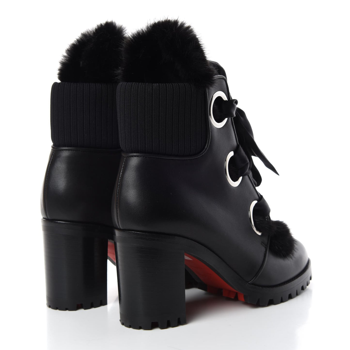 Calfskin Mink Jenny From the Alps 70 Ankle Boots 35.5 Black