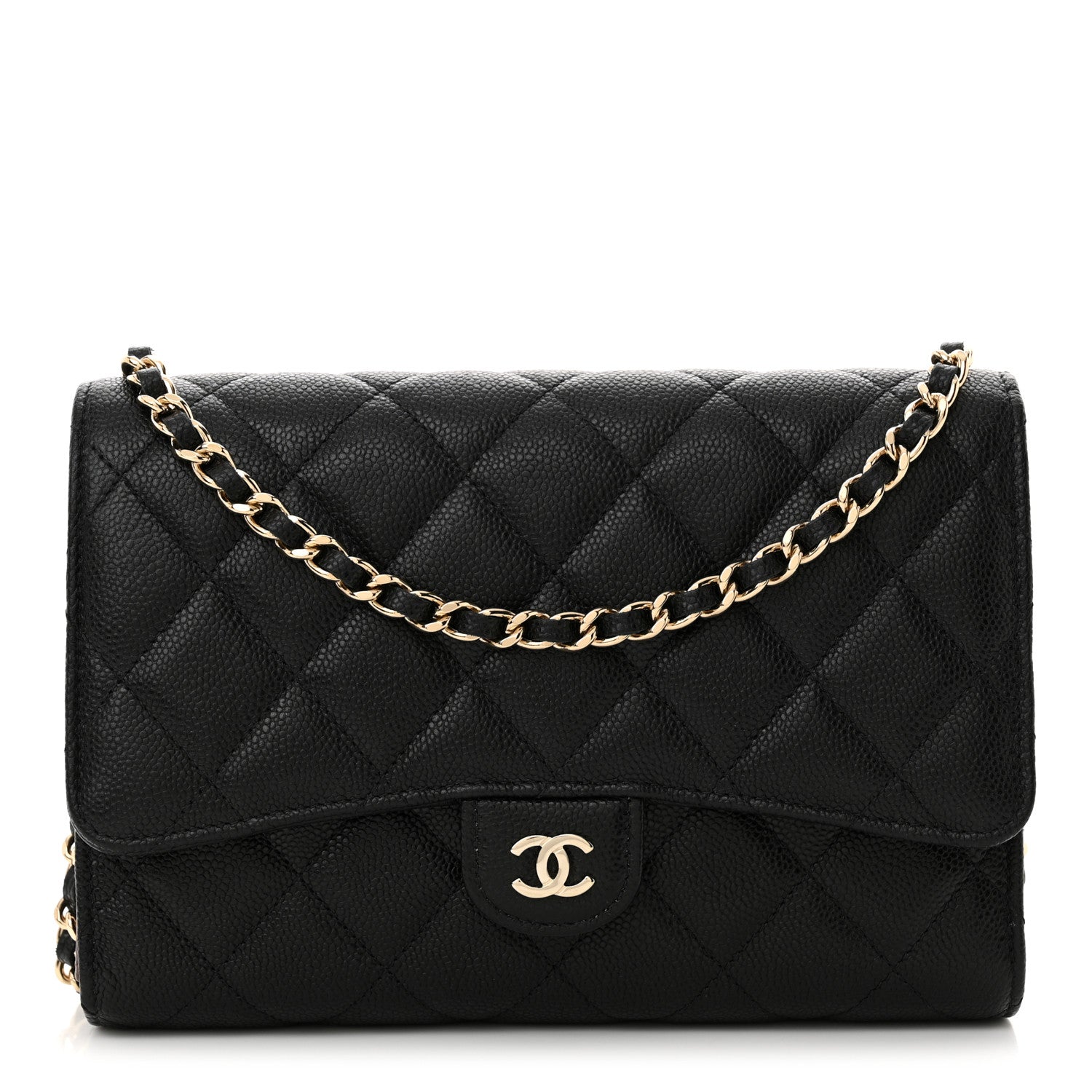 Chanel Caviar Quilted Compact Wallet On Chain WOC Black 1 of 12