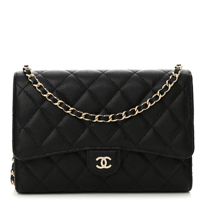 Chanel Caviar Quilted Compact Wallet On Chain WOC Black 1 of 12