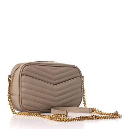 Saint Laurent Grain De Poudre Matelasse Monogram Mini Lou Camera Bag Dark Latte 3 of 9