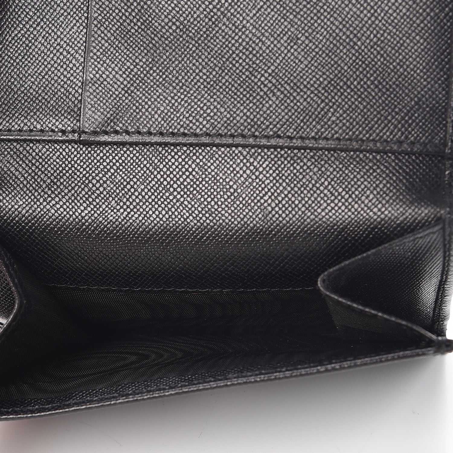 Prada Saffiano Bi-Fold Card Holder Wallet Black 5 of 8