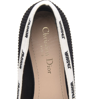 Christian Dior Fabric Ribbon Embroidered J'Adior Ballet Flats 37.5 Black 6 of 9