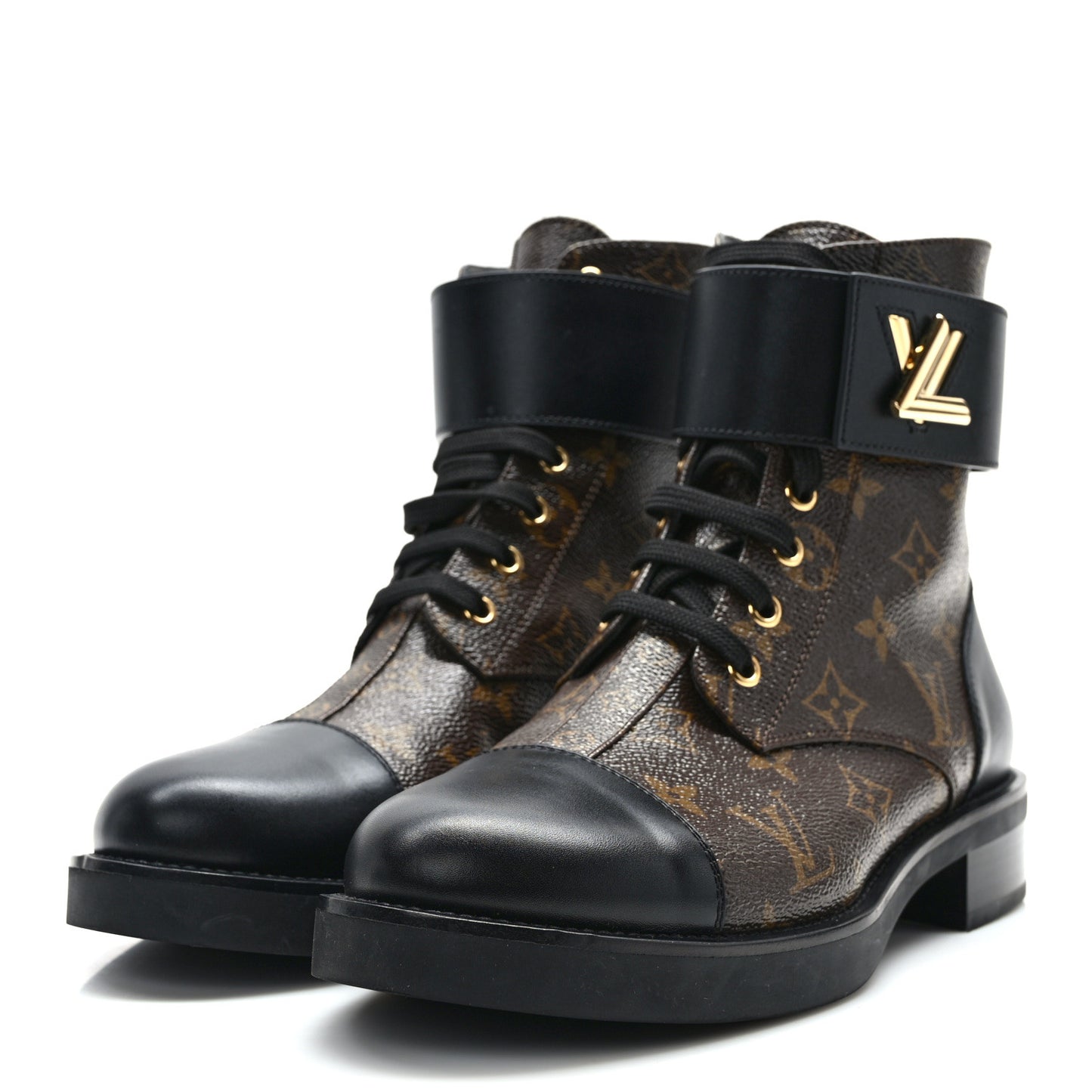 Calfskin Monogram Wonderland Flat Ranger Boots 39.5 Black