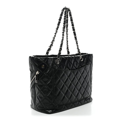 Chanel Aged Calfskin Quilted Large Cotton Club Tote Black 3 of 11