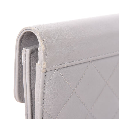 Chanel Lambskin Quilted CC Box Flap Wallet Grey 16 of 23